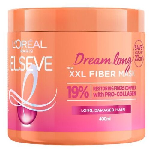 L&amp;acute;Or&amp;eacute;al Paris L&amp;#039;Or&amp;eacute;al Paris Elseve Dream Long XXL Fiber maska za kosu 400ML Slike