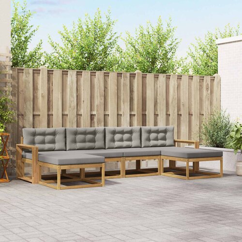  Set vanjskih sofa 6 kom. Bijela i svjetlosiva Smeđa 337 x 162,5 x 73 cm Slike