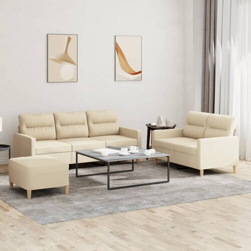  3-dijelni set sofa s jastucima krem od tkanine Cijene