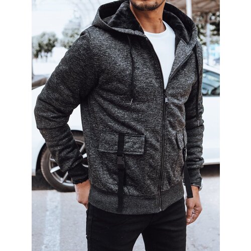 DStreet Men&amp;#039;s insulated zippered sweatshirt, dark gray, Slike