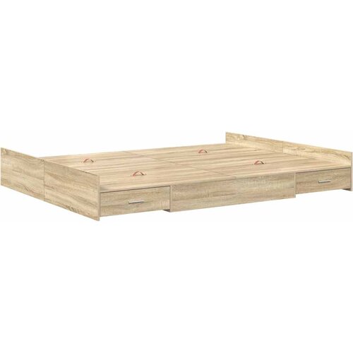  Krevet s ladicama Sonoma hrast 140 x 190 cm Konstruirano drvo Slike