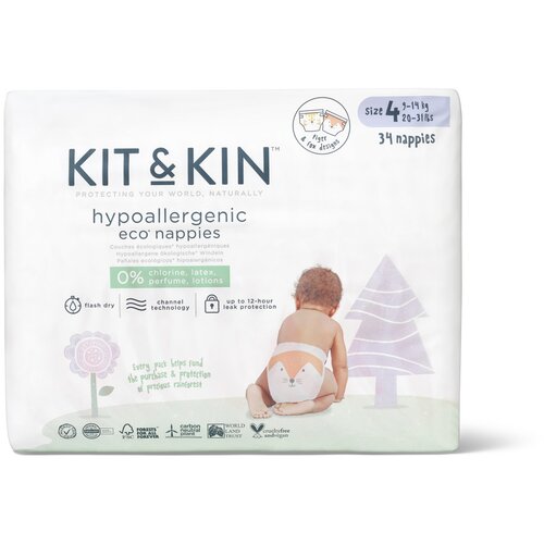 KIT&amp;amp;KIN Kit &amp;amp; Kin Pelene Veličina 4 9-14Kg (32 Pack) Slike