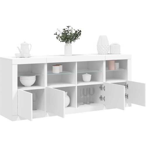 VidaXL Komoda z LED diodami bela 163x37x67 cm Slike