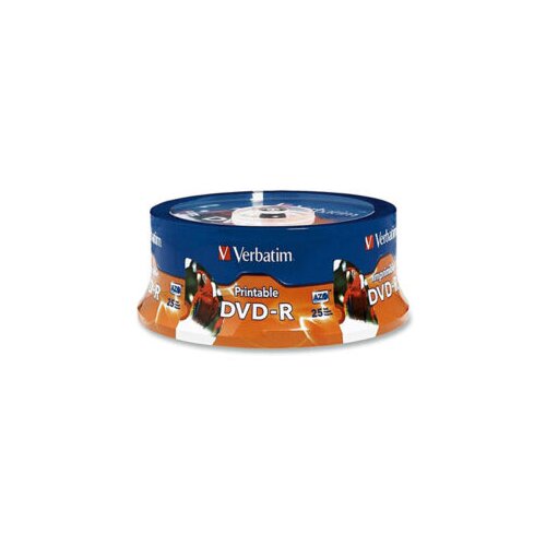  DVD-R, VERBATIM,4,7 GB,16X, spindle 25 KOM PRINTABLE,43538 Slike