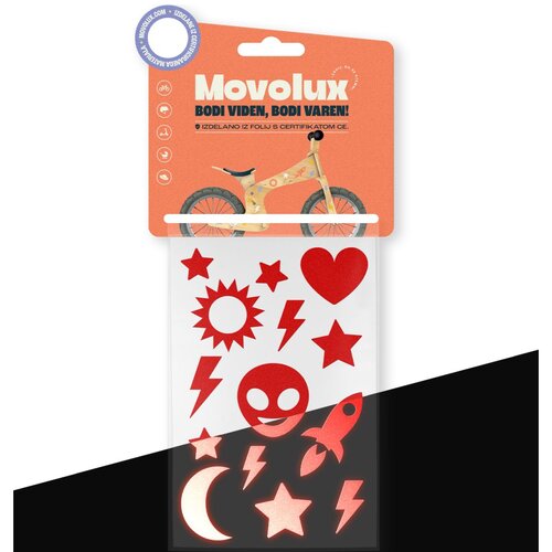 Movolux visoko odsevne nalepke Space Race, rdeče Slike