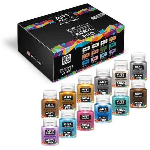  Set metalnih akrilnih boja ACRYL PRO Composite 12x20 ml Cijene