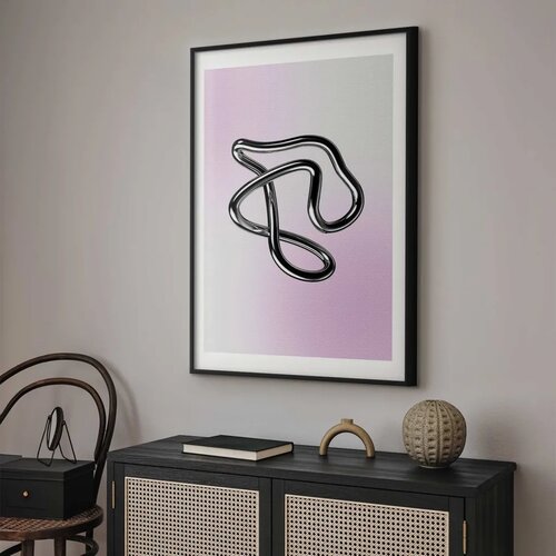  Plakat Silver Intricacies - fluid metallic figure on a gradient background 40x60 Cijene