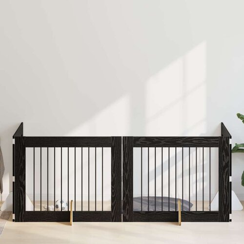  Vrata za pse z stojali 4 pcs Črni hrast 100 x 80 cm, (5000232708) Cene