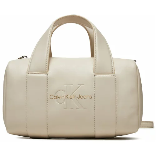Calvin Klein Jeans Ročna torba Sculpted Square Barrel Bag Mono K60K612378 Écru