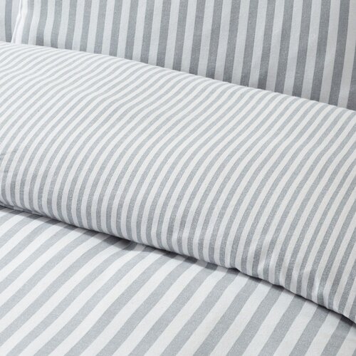 Catherine Lansfield Siva flanelska posteljina za krevet za jednu osobu 135x200 cm Stripe &amp;ndash; Slike