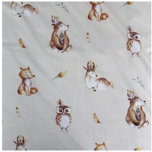 Jerry Fabrics Bež bombažna otro&amp;scaron;ka posteljnina za otro&amp;scaron;ko posteljico 100x135 cm Animals &amp;quot;Woodland&amp;quot; &amp;ndash; Slike