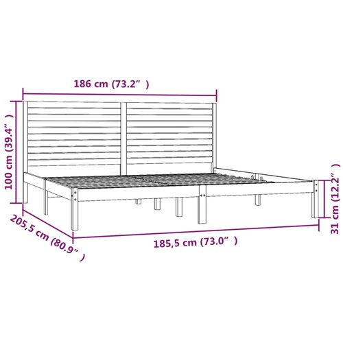  Okvir za krevet od masivnog drva 180 x 200 cm veliki bračni Slike