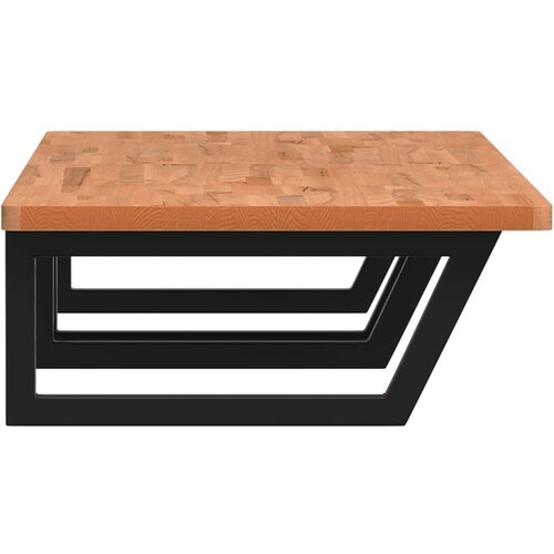  Zidna polica za umivaonik od čelika i masivne bukovine Smeđa 150 x 55 x 2.5 cm Slike