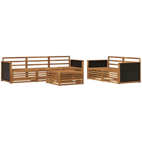  Set vanjskih sofa 6 kom. Prirodna Čvrsto drvo akacije Smeđa Slike