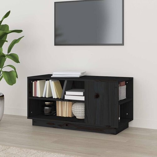 TV ormarić Crna 80 x 35 x 40,5 cm od masivne borovine Cene