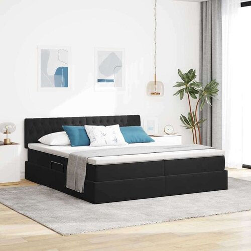  Postelja s shranjevanjem z vzmetnico Črna 90 x 200 cm, (5000100531) Cene