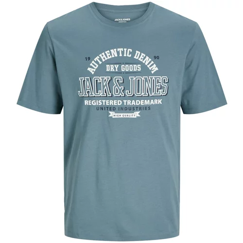 Jack & Jones Majica marine / cijansko modra / bela