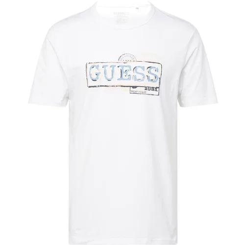 Guess Majica mornarska / svetlo modra / puder / bela