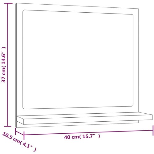  Kupaonsko ogledalo boja sivog hrasta 40 x 10,5x 37 cm drveno Slike
