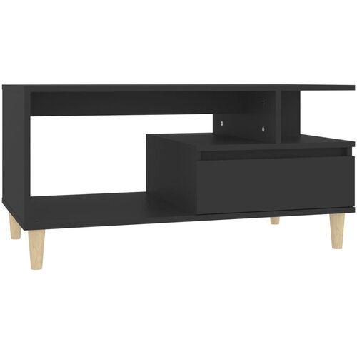 Maison Chic Klubska mizica - kavna mizica - Nizka mizica črna 90x49x45 inženirski les, (21754707) Cene