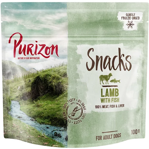 Purizon Snack za pse - janjetina i riba, bez žitarica - 3 x 100 g