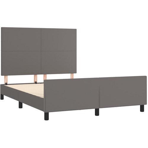 Okvir za krevet s uzglavljem sivi 140x190 cm od umjetne kože Slike