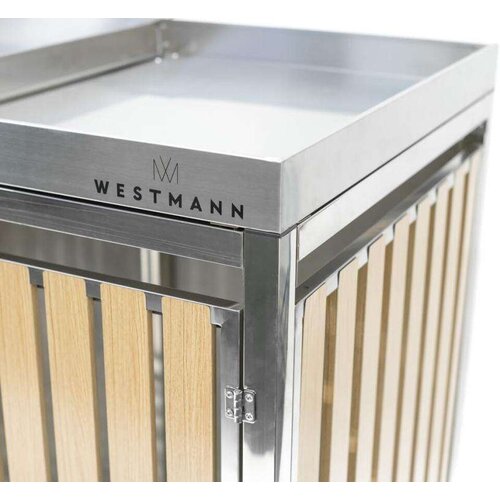  Westman - Spremi&amp;scaron;te za 2 kante za smeće s krovom za biljke Planta | srebro | 2x240L | 84x134x124 cm - BRANDED IN GERMANY Slike