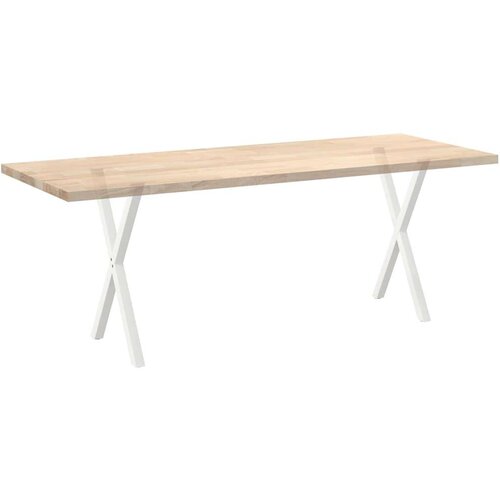 VidaXL Noge za jedilno mizo v obliki črke X, 2 kosa, bele barve, 57 x (72-73) cm, jeklo Slike