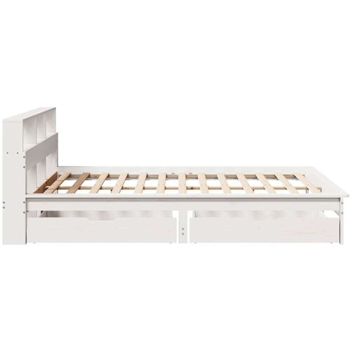VidaXL Krevet s regalom z knjige bez madraca bijeli 140x190cm borovina Slike