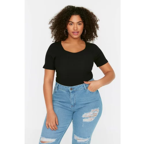 Trendyol Curve Black Knitted Blouse