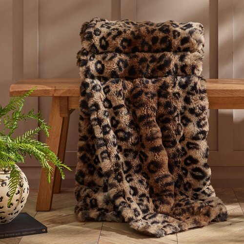Catherine Lansfield Smeđa deka 130x170 cm Animal Print &amp;ndash; Slike