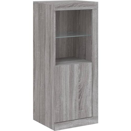  Komoda s LED svjetlima boja sivog hrasta 41x37x100 cm Siva Slike