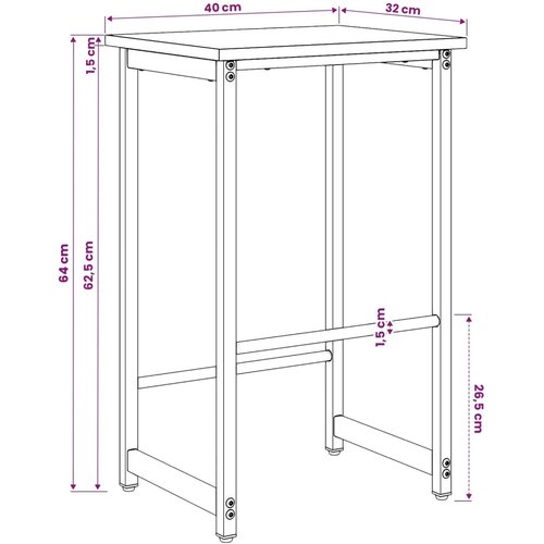  Barska stolica 2 kom. Hrast artisan 40 x 32 x 64 cm - Hrast artisan 2 40 x 32 x 64 cm Slike