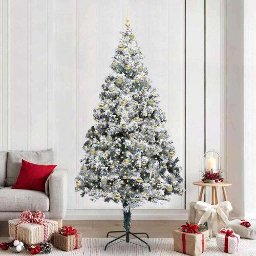 vidaXL Umestno božično drevo med 300 LED Zelena 240 x 150 cm Cene