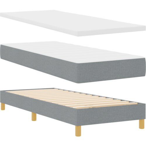 VidaXL krevet s madracem svjetlosiva 80x200 cm tkanina, uzglavlje dizajn dijamantskih kocki svjetlosiva 80 cm tkanina Slike