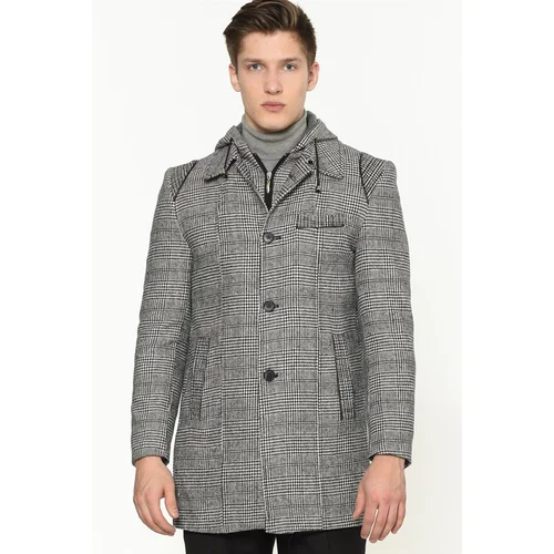 Dewberry PLT8335 MEN'S COAT-PLAID GREY