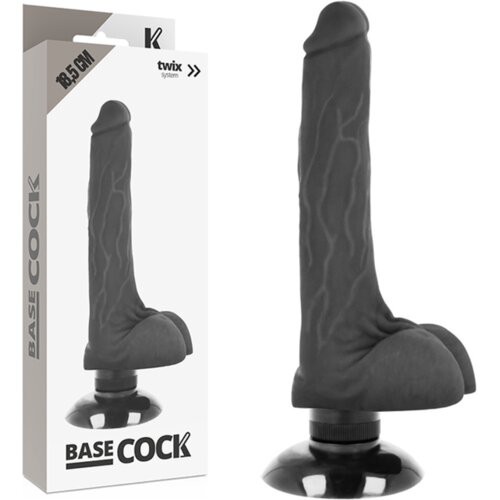 BaseCock REALISTIČNI VIBRATOR 2-1 ČRN 18,5 CM ČRNI TALLA 1, (21264060) Cene
