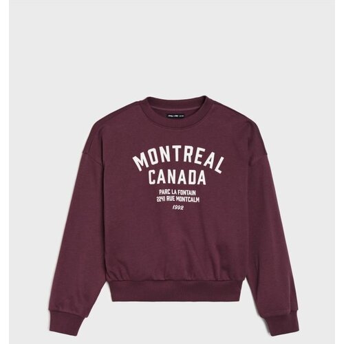 Sinsay Pamučna crewneck majica s natpisom Cijene