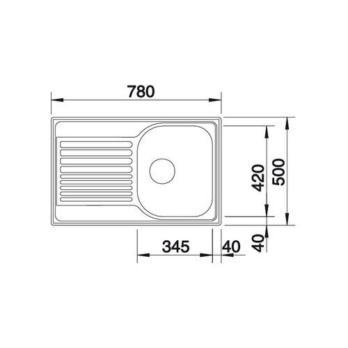 Blanco sudopera TIPO 45 S COMPACT Plemeniti čelik, 780x500/170mm Slike