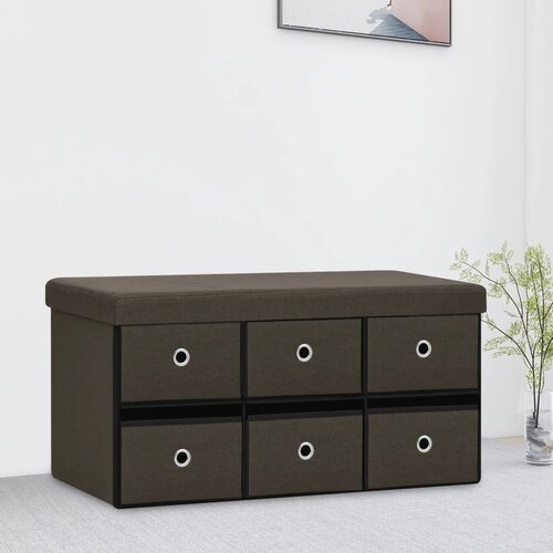 The Living Store Zložljiva klop za shranjevanje temno rjava 76x38x38 cm - Klop S Prostorom Za Shranjevanje, (21485954) Slike