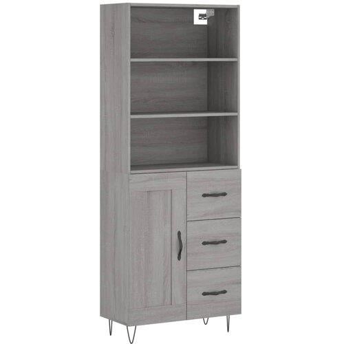 Maison Chic Visoka Komoda - Predalnik siva sonoma 69,5x34x180 cm inženirski les, (21721041) Slike