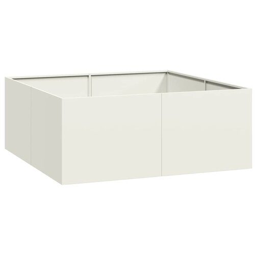 Maison Chic Cvetlični Lonec - Cvetlično korito Bela 100x100x40 cm Jeklo, (21790286) Cene
