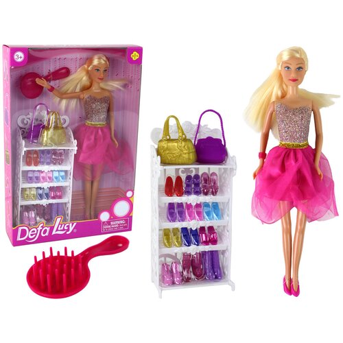  Punčka Lucy, Roza ble&scaron;čeča obleka, Set čevljev Cene