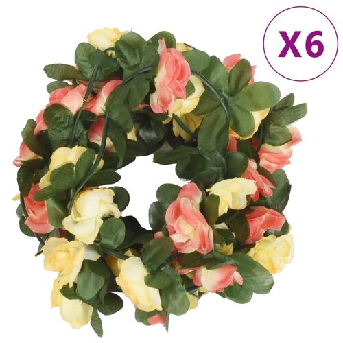 vidaXL Božićni cvjetni vijenci 6 kom proljetni suton crveni 250 cm Cene