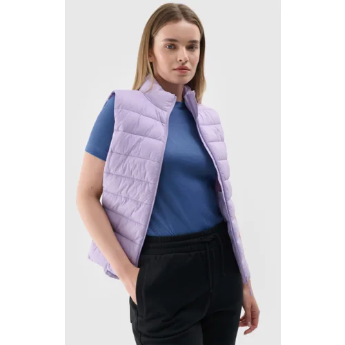 4f Women's Padded Gilet With Collar Purple WAW24TVJ