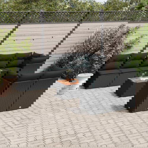 vidaXL 8-dijelni set vrtnih sofa od poliratana s jastucima crni Cijene