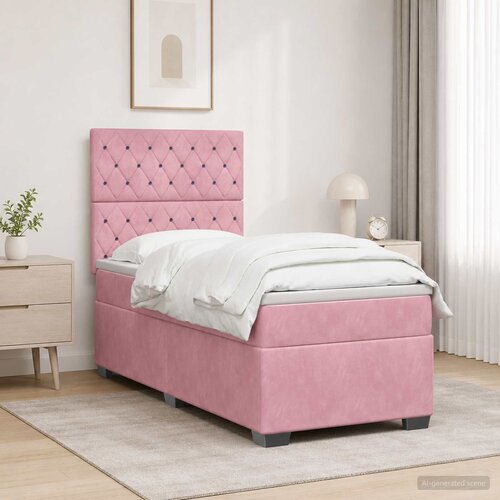  Boxspring krevet s madracem Ružičasta 100 x 200 cm Bar&scaron;un Cijene