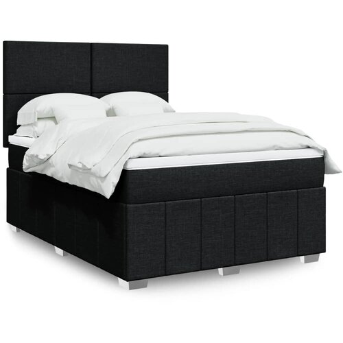 vidaXL Box spring postelja z vzmetnico črna 140x200 cm blago Cene