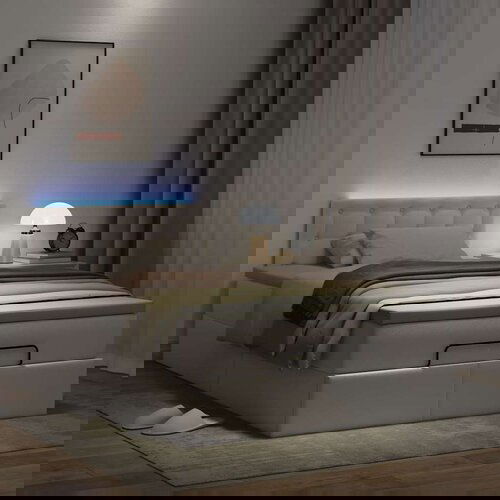 vidaXL Okvir kreveta s madracem čisto bijela 120x200cm umjetna koža Cijene