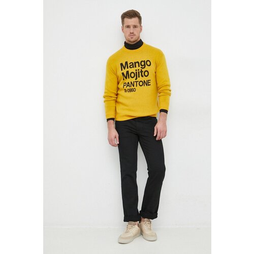 United Colors Of Benetton Pulover s primesjo volne X Pantone mo&amp;scaron;ki, rumena barva Slike